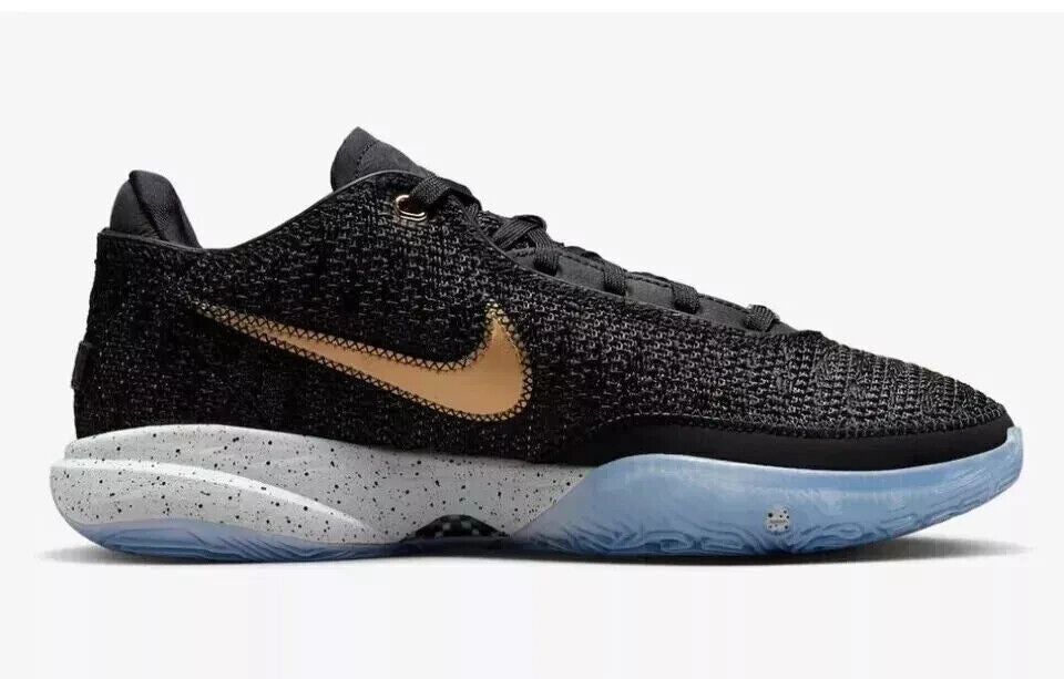 Men's Nike LeBron XX DJ5423-003 Sneaker US 8.5 Black Gold Running Shoes RHS2512