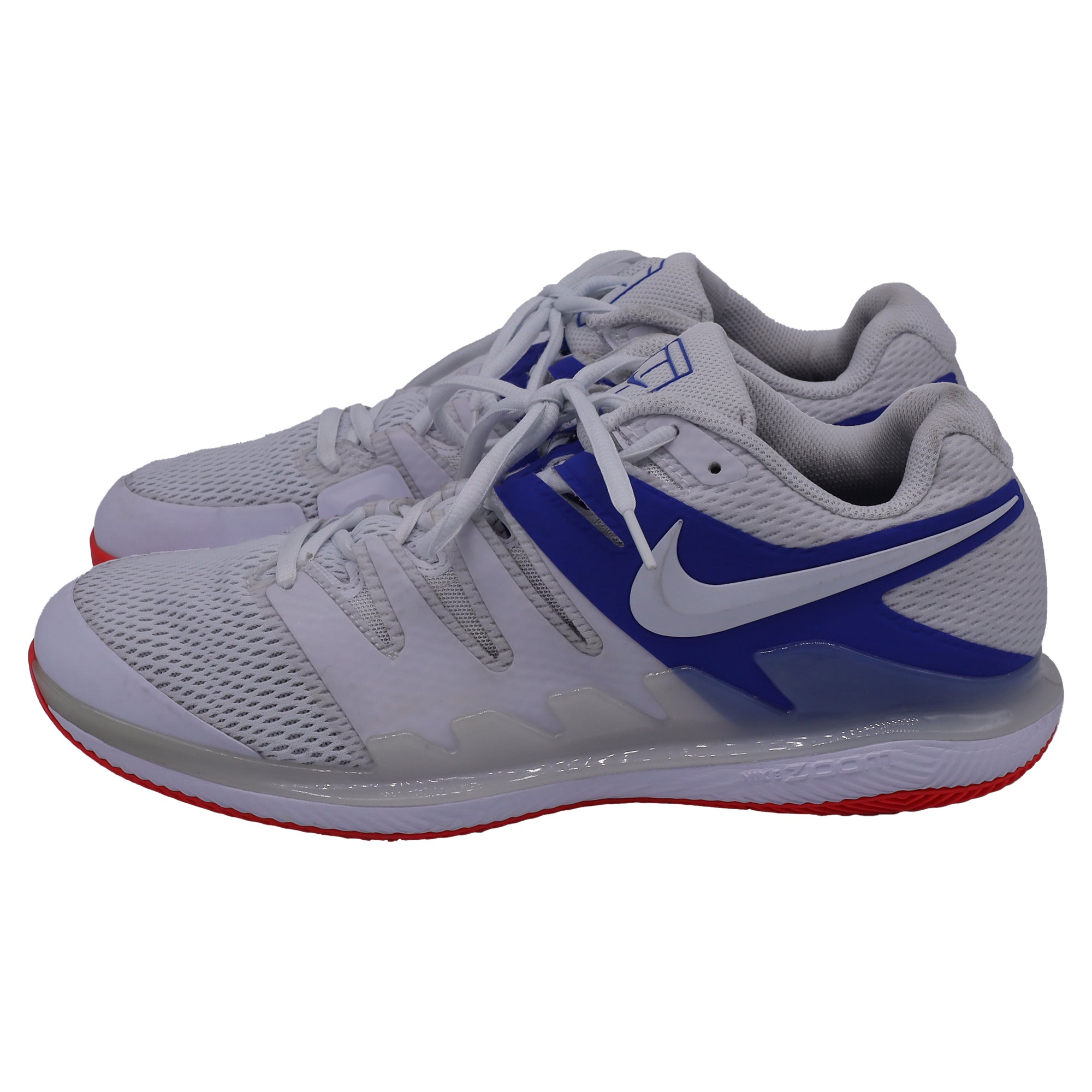 Nike Court Air Zoom Vapor X Sneakers in White Game Royal Polyester