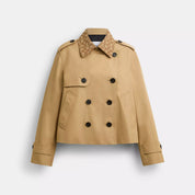 Coach Outlet Short Trench Coat With Signature Collar