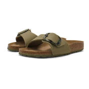 Women's Madrid Big Buckle Rivet Logo Vegan Sandal In Faded Khaki