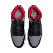 Men's Nike Air Jordan 1 Mid Black/Cement Grey-Fire Red DQ8426-006