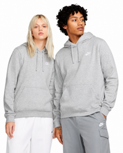Women's Nike Sportswear Club Fleece Pullover Hoodie Dark Grey Heather/White DQ5793-063