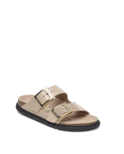 Anatomically Shaped Slip-On Sandals with Lacquered Straps