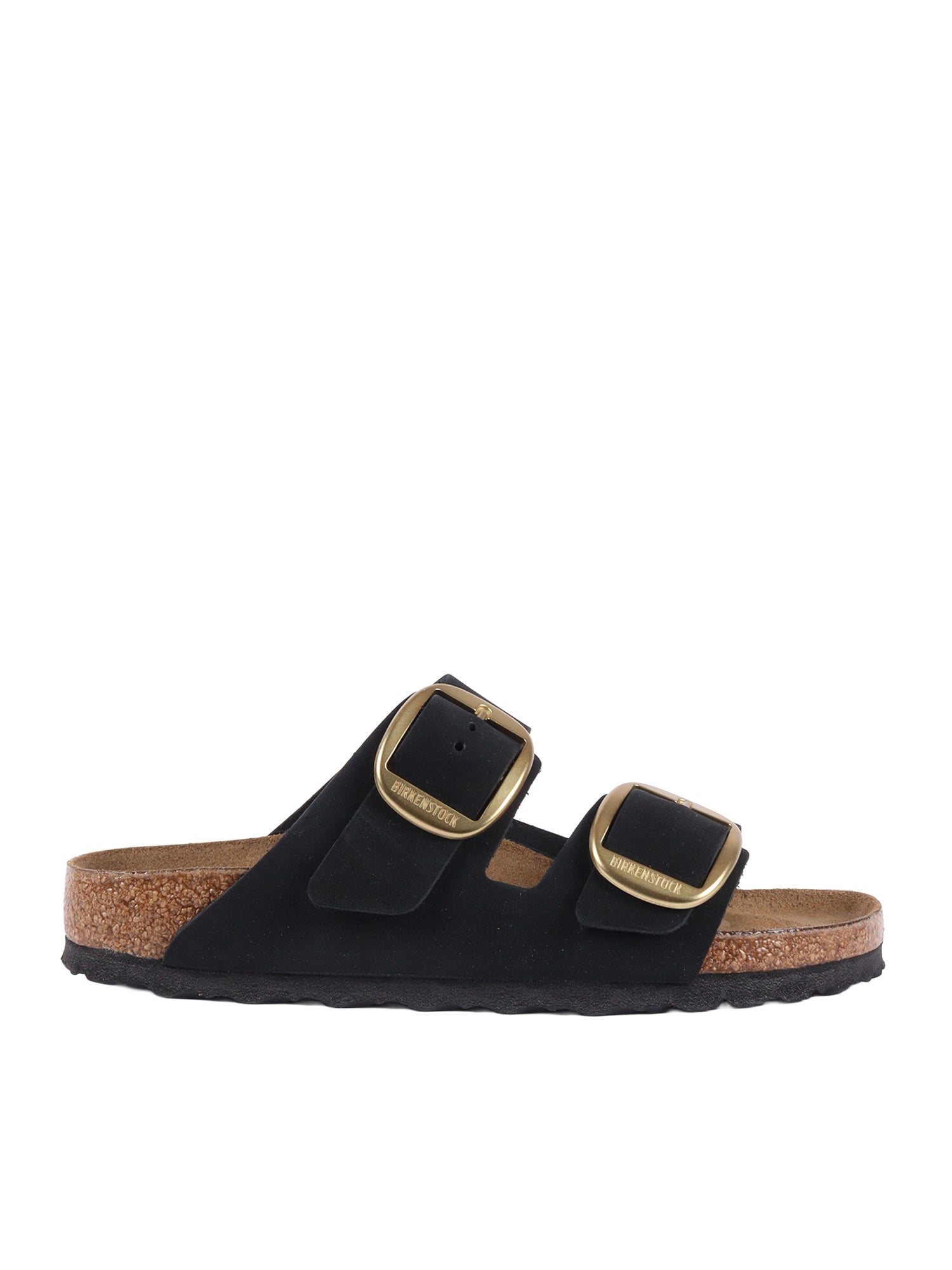 Black Arizona Nubuck Leather Slide Sandal