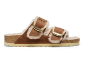 Women's Arizona Big Buckle Shearling Slippers In Cognac