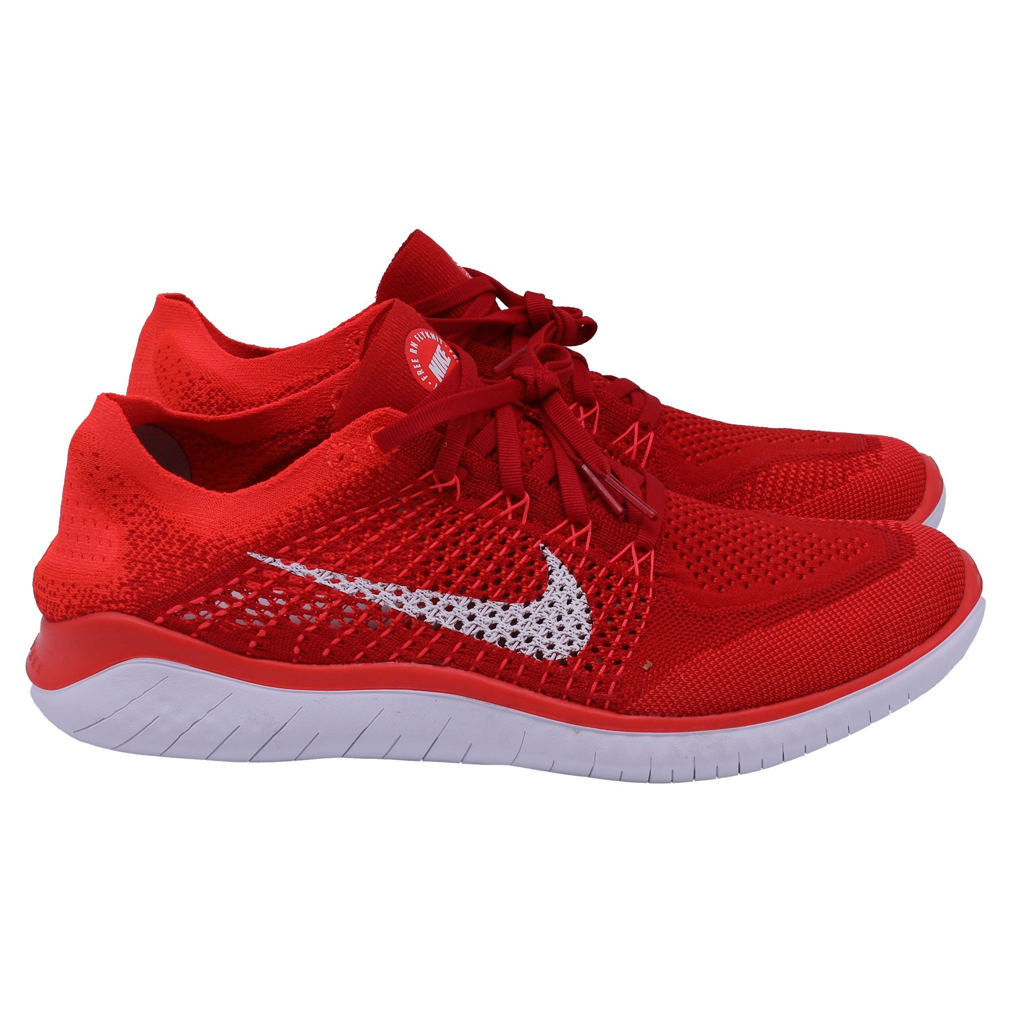 Nike Free RN Flyknit Sneakers in Red Bright Crimson Polyester