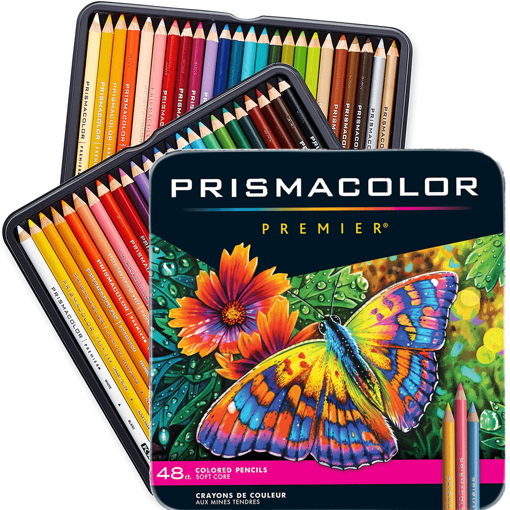 48 Prismacolor Premier Colour Pencils Tin Soft Core Artist