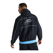 Men's Nike Club Hooded Jacket - Black/White/White