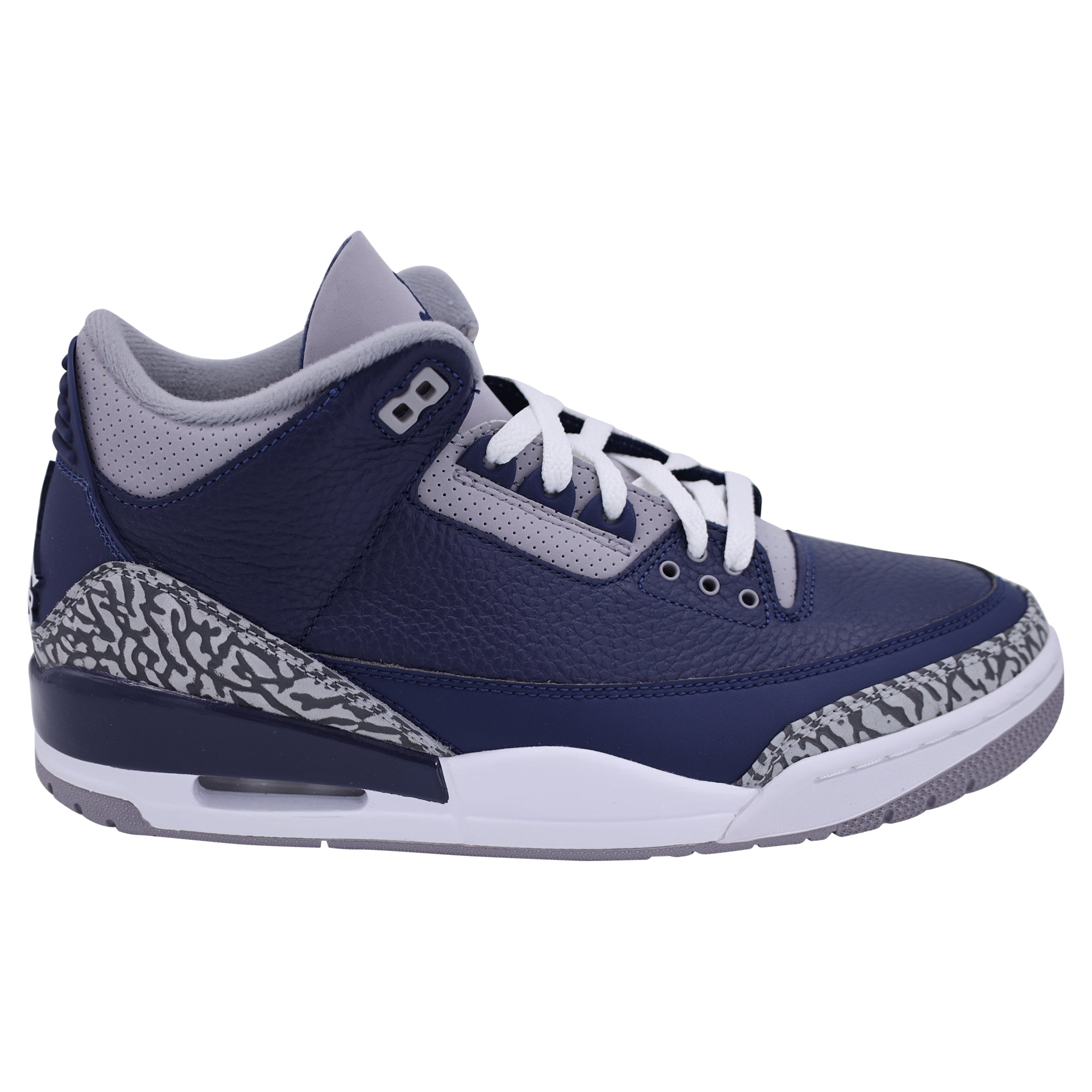 Nike Air Jordan 3 Retro Sneakers in 'Georgetown' in Blue and Grey Tumbled Leather