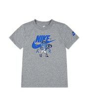 Kids Nike Air Boxy T-Shirt Gray Blue Graphic Print Cotton Short Sleeve JAX117