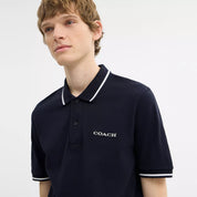 Coach Outlet Signature Trim Polo In Organic Cotton