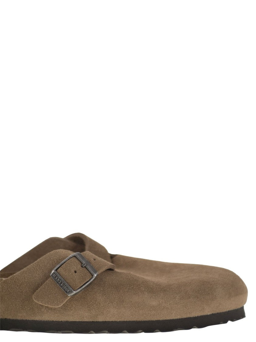 Classic Suede Sabot with Adjustable Buckle