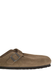 Classic Suede Sabot with Adjustable Buckle