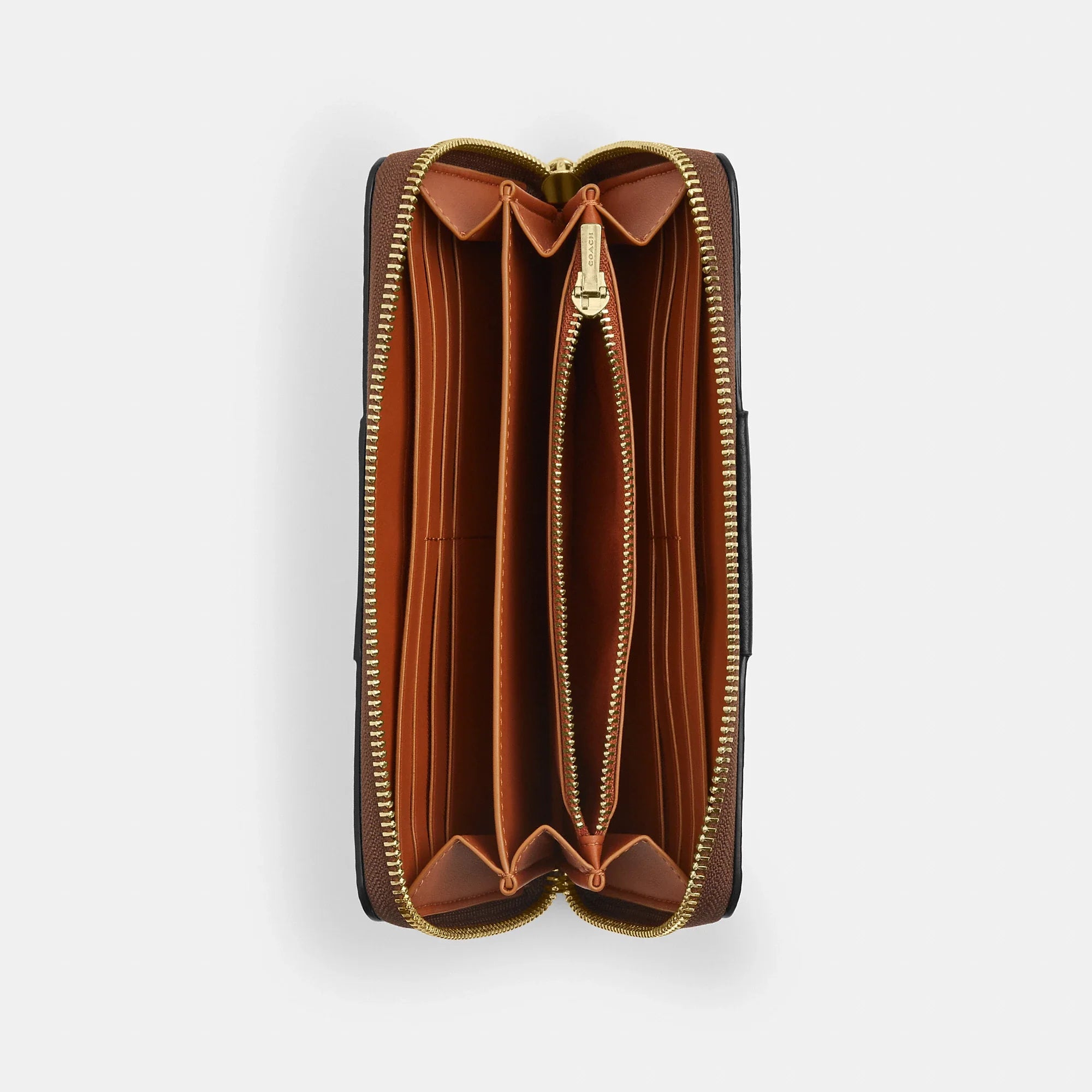 Coach Outlet Long Zip Around Wallet In Signature Canvas With Stripe