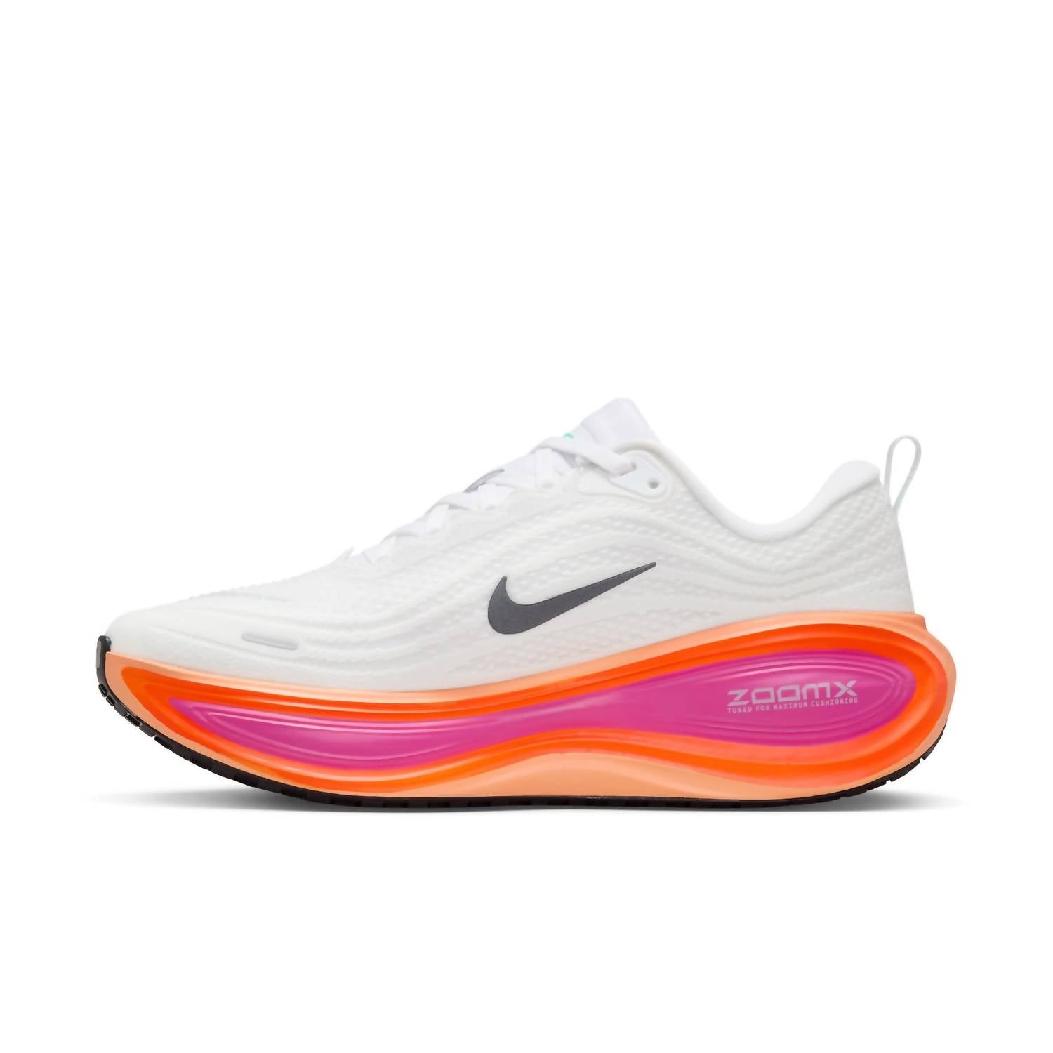 Women's Vomero Plus Shoes In White/black/fire Pink/hyper Crimson