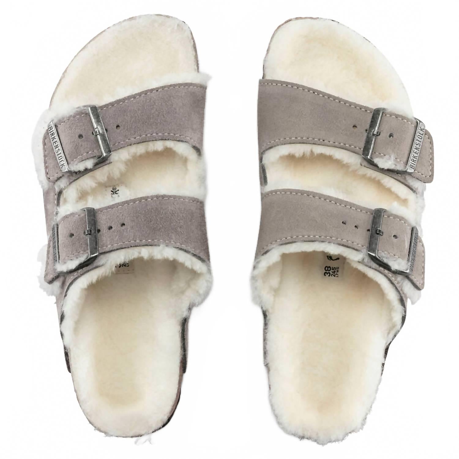 Women's Arizona Shearling Sandals In Stone Coin