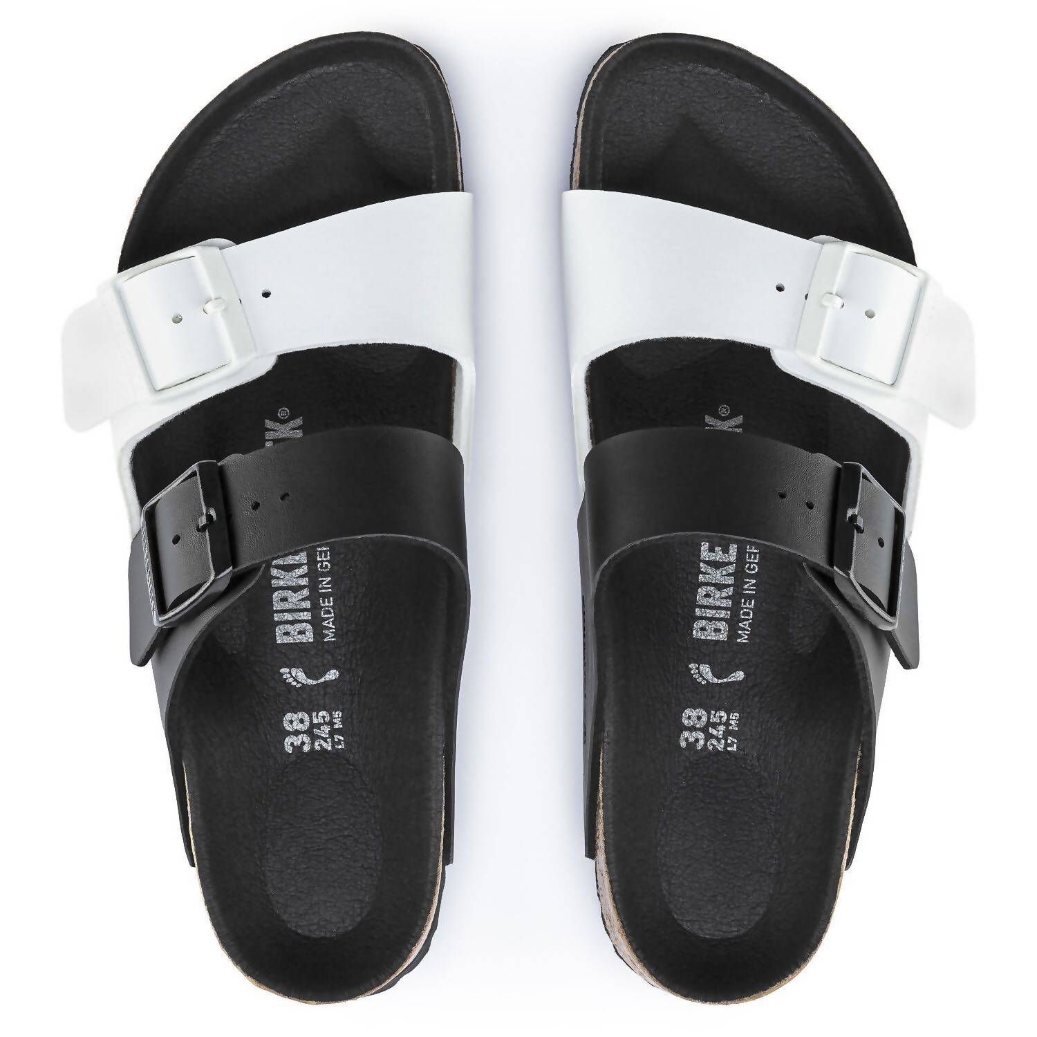 Women's Arizona Split Sandals In Black White
