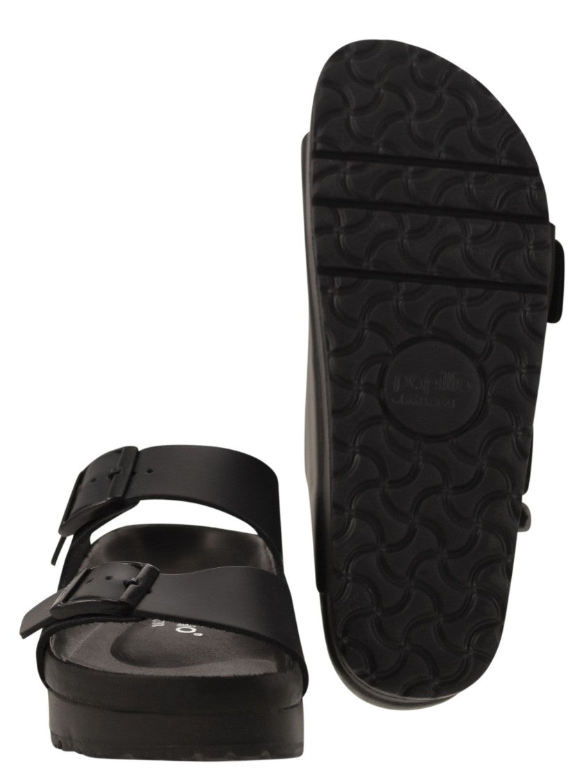 Arizona Platform - Slipper With Leather Buckles