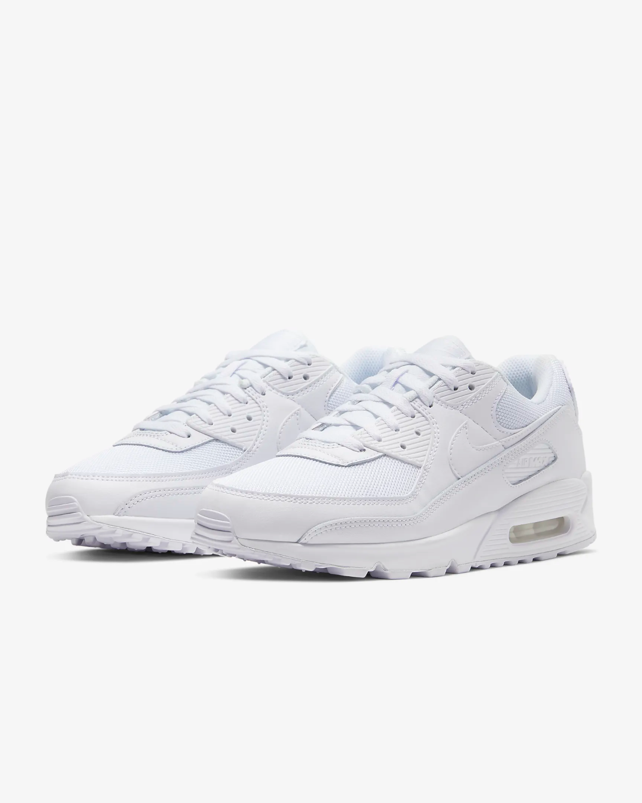 Men's Nike Air Max 90 CN8490-100 Sneaker White Leather Low Top Running Shoes
