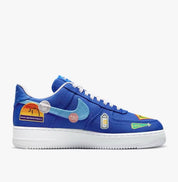 Men's Air Force 1 '07 'patched Up Los Angeles Shoes In Racer Blue/university Blue-White