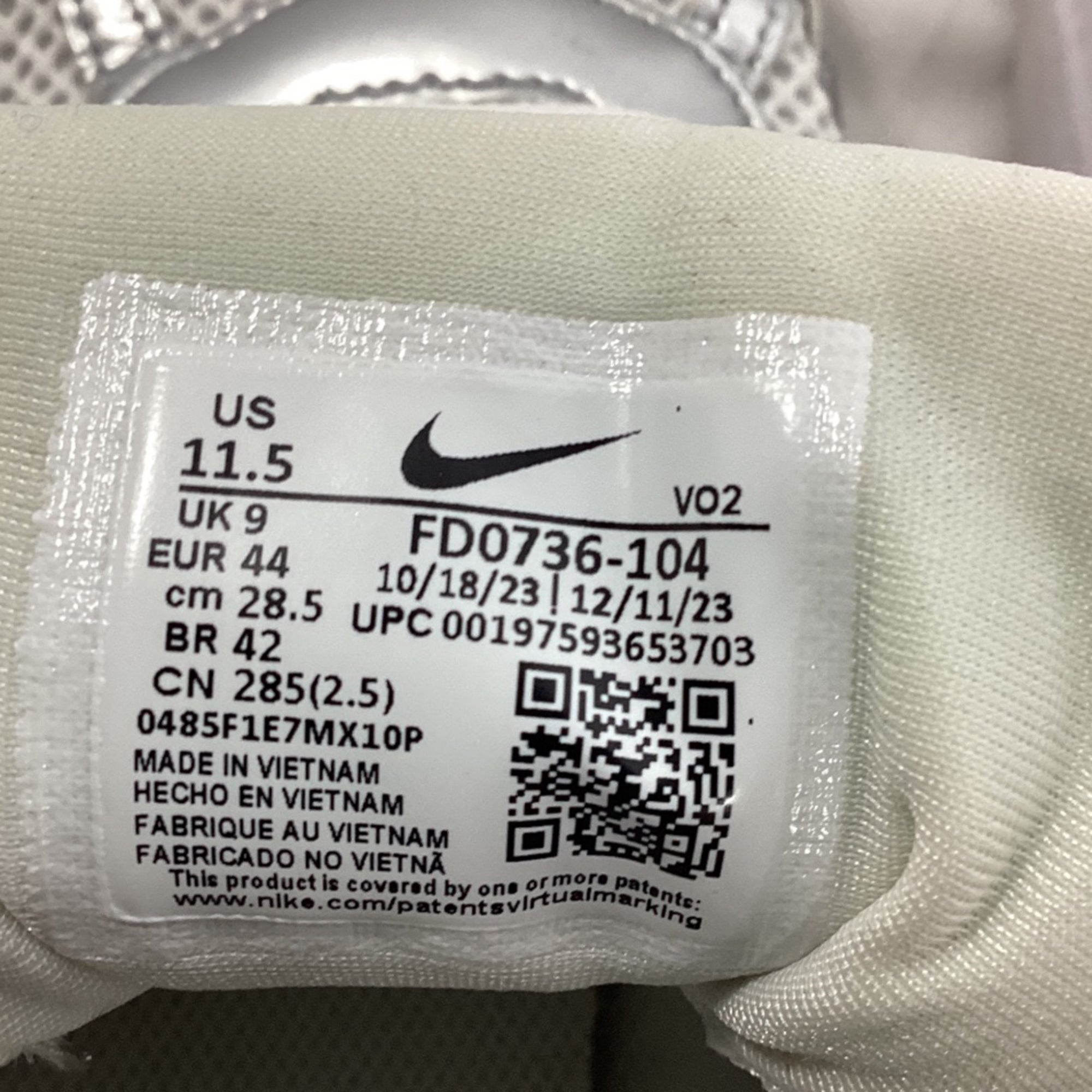 Nike V2K Run Sneakers in White Synthetic Mesh