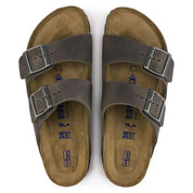 Arizona Oiled Leather Soft Footbed Sandals - -Unisex In Iron