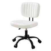 Artiss Armless Office Chair Ergonomic Swivel Home Office Desk Chair PU Leather White