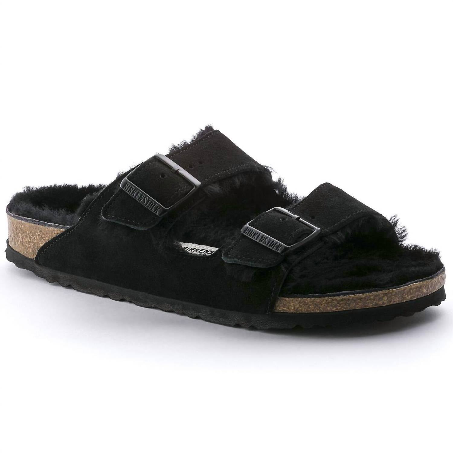 Arizona Shearling Sandal In Black