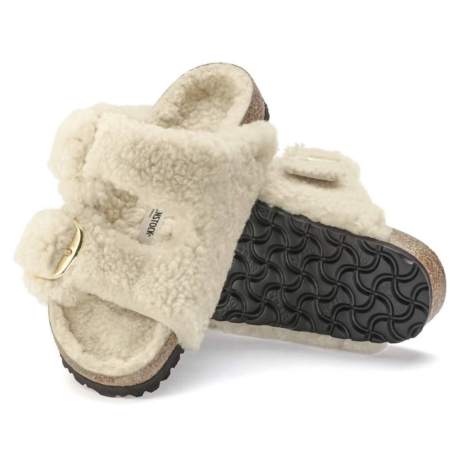 Women's Arizona Shearling Sandals Narrow In Teddy Eggshell