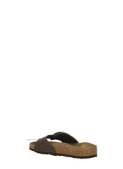 Brown Madrid Big Buckle Raffia Sandals