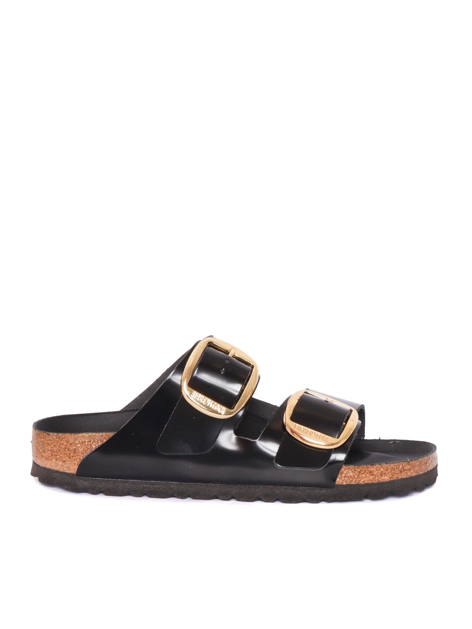 Black Arizona Natural Leather Slide Sandal