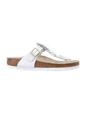 Gizeh Floral Applique Leather Sandals