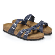 Women's Franca Braided Sandal In Navy Oiled Leather