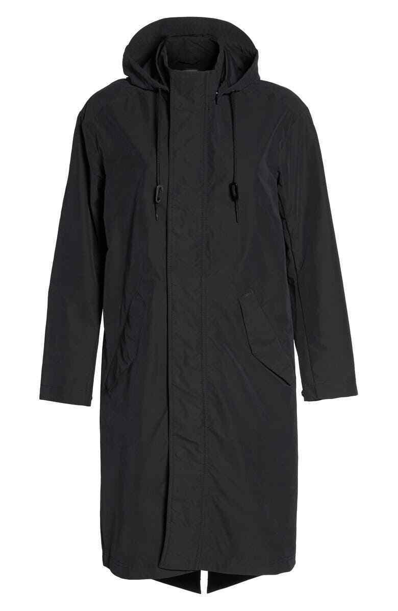 Women's Nike Lab Essentials Black Long Sleeve Full Zip Parka Jacket Small NTF153