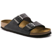 Unisex Arizona Oiled Leather Sandal In Black