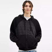 Coach Outlet Signature Full Zip Hoodie In Organic Cotton