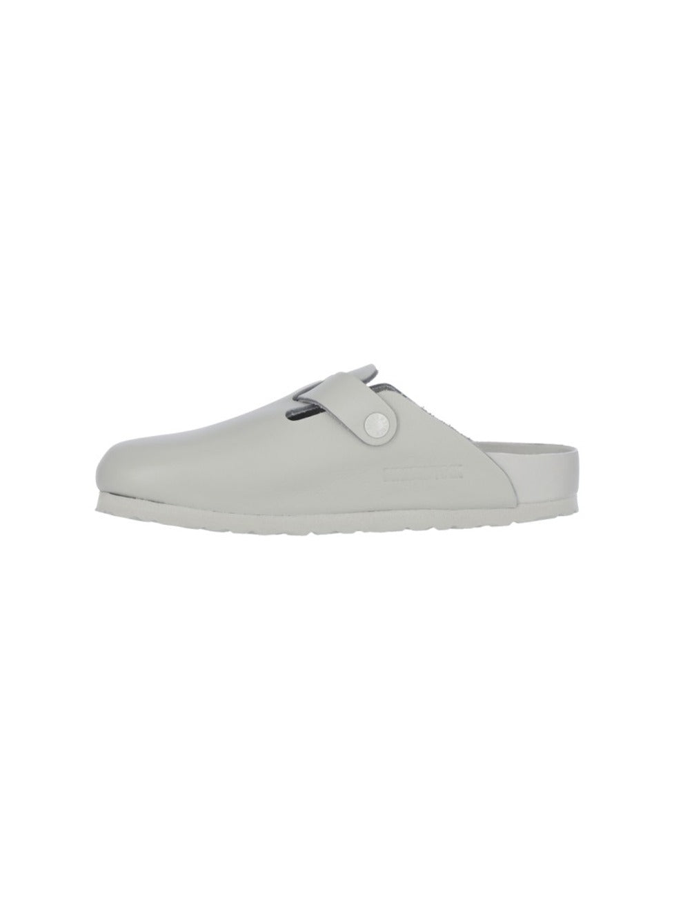 "Boston" Grey Leather Mules