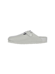 "Boston" Grey Leather Mules