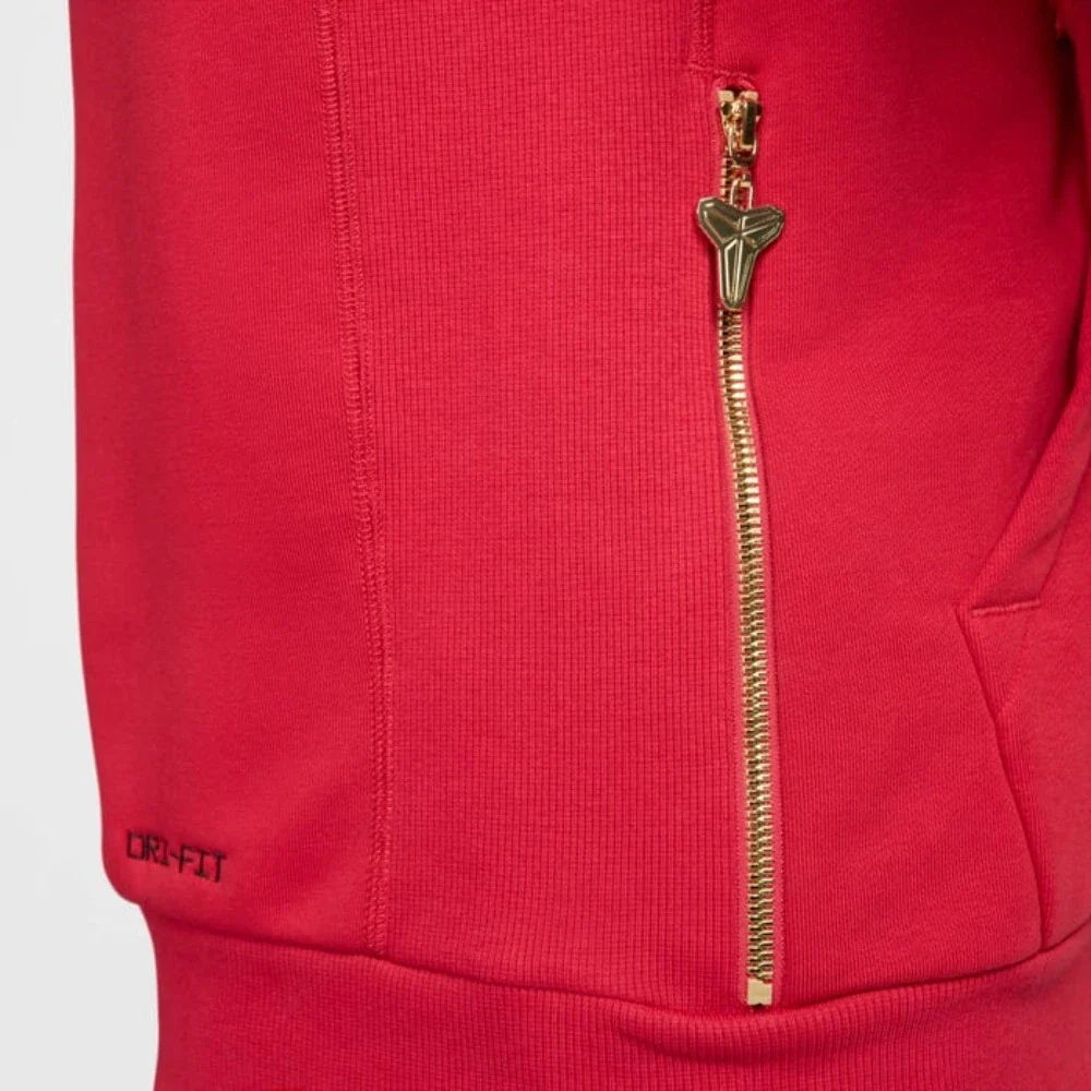Nike Kobe Hoodie Men's Red French Terry Dri-FIT Pullover Activewear JAX761