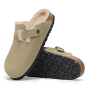 Women's Boston Vl Shearling Clogs In Taupe