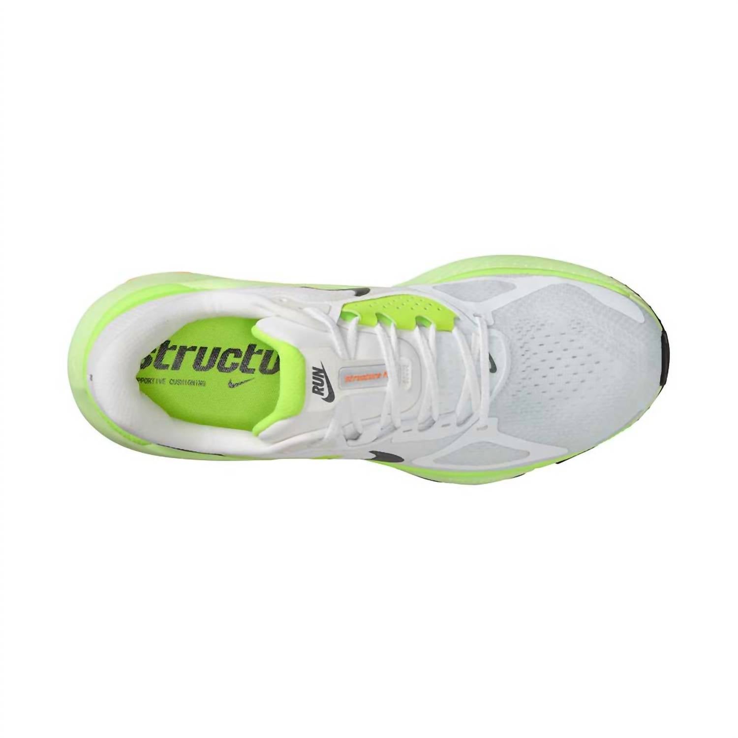 Men's Structure Plus Running Shoes In White/black-Pure Platinum-Volt