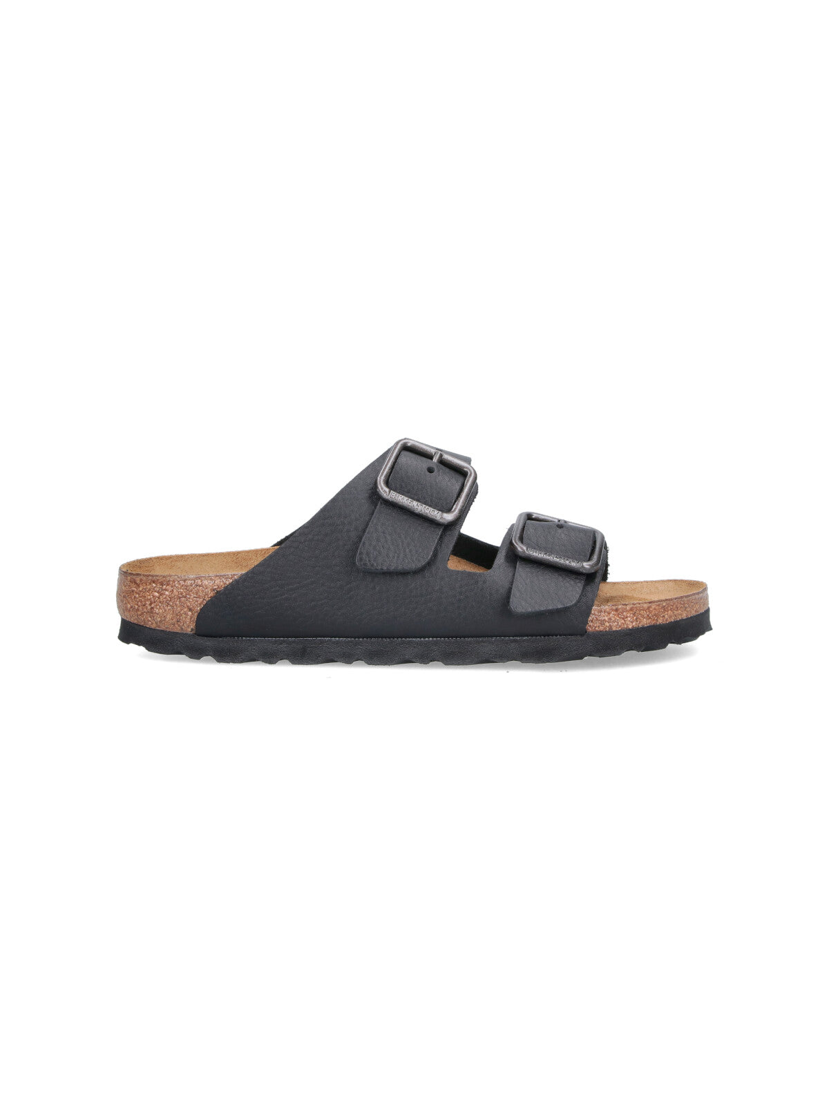 Black Open-Toe Buckle Strap Sandals