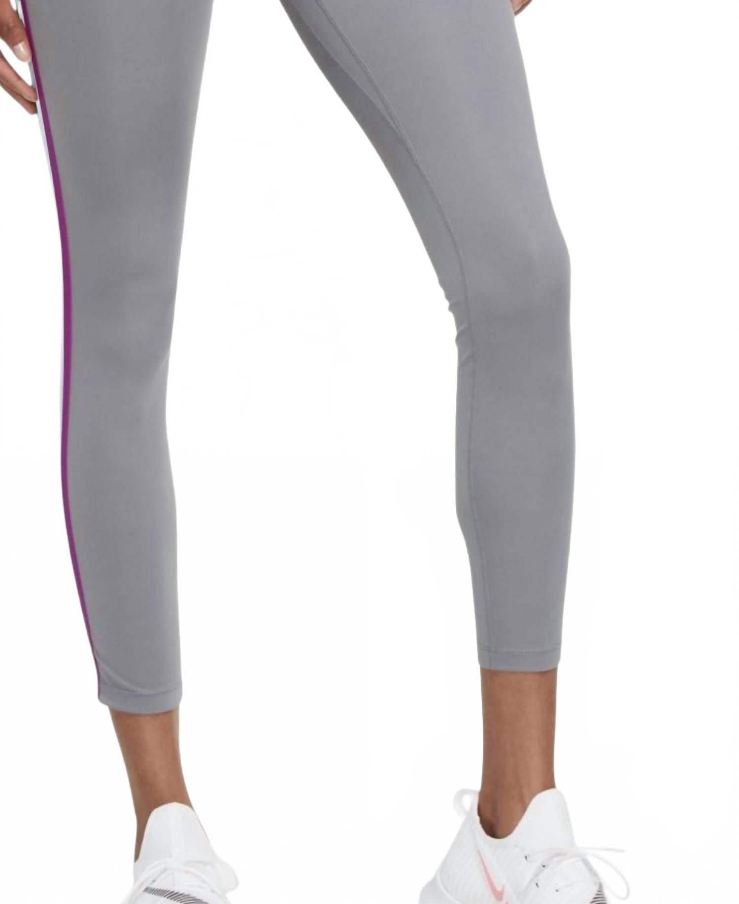 Dri-Fit One Mid-Rise 7/8 Taped Leggings In Smoke Gray
