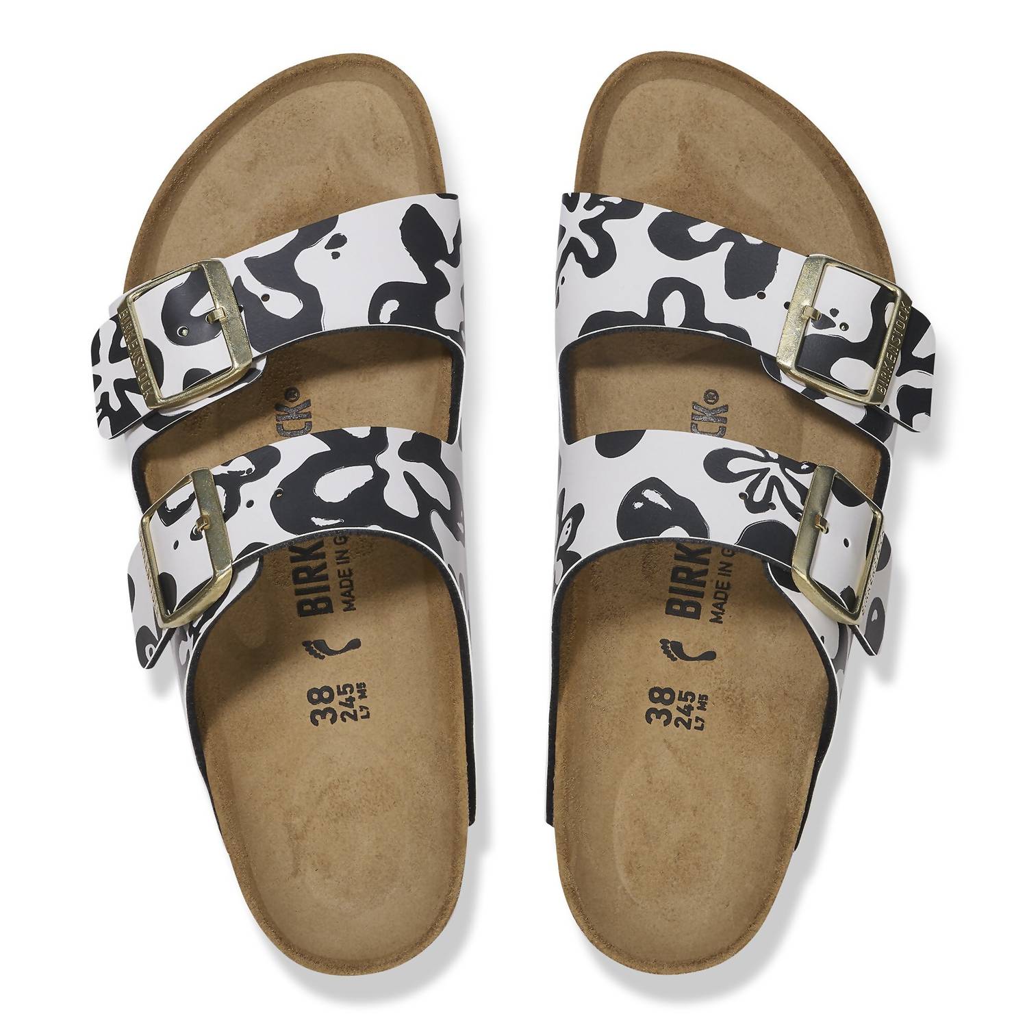 Women's Arizona Birko Sandal In Blooms White/black
