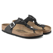 Women's Gizeh Braid Oiled Leather Sandal In Black