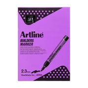 12PK Artline Builders Permanent Marker 2.3mm Bullet Nib - Black