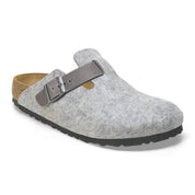 Men's Boston Natural Leather-Felt Clogs In Light Gray