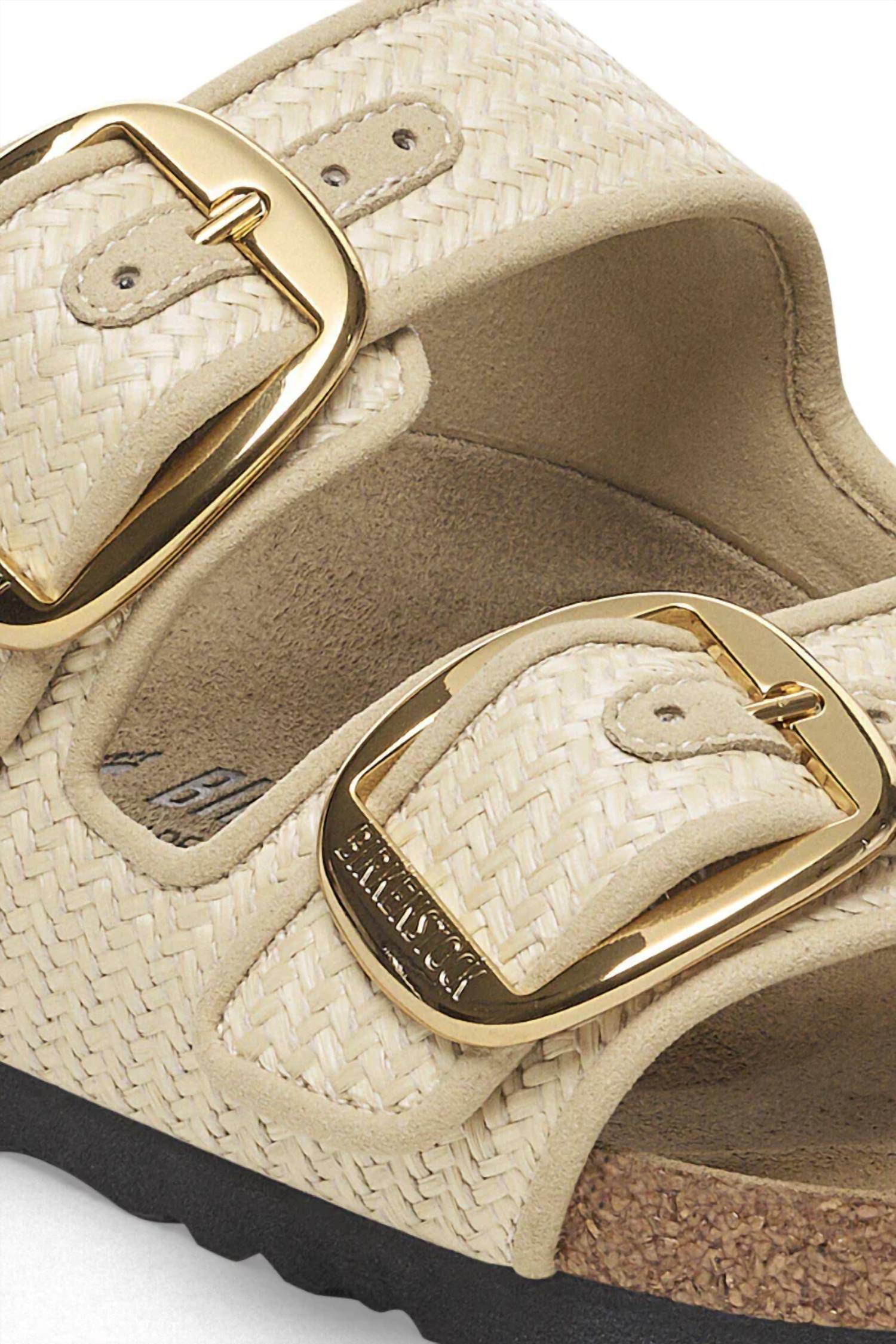 Women's Arizona Big Buckle Sandal In Textile Raffia Natural
