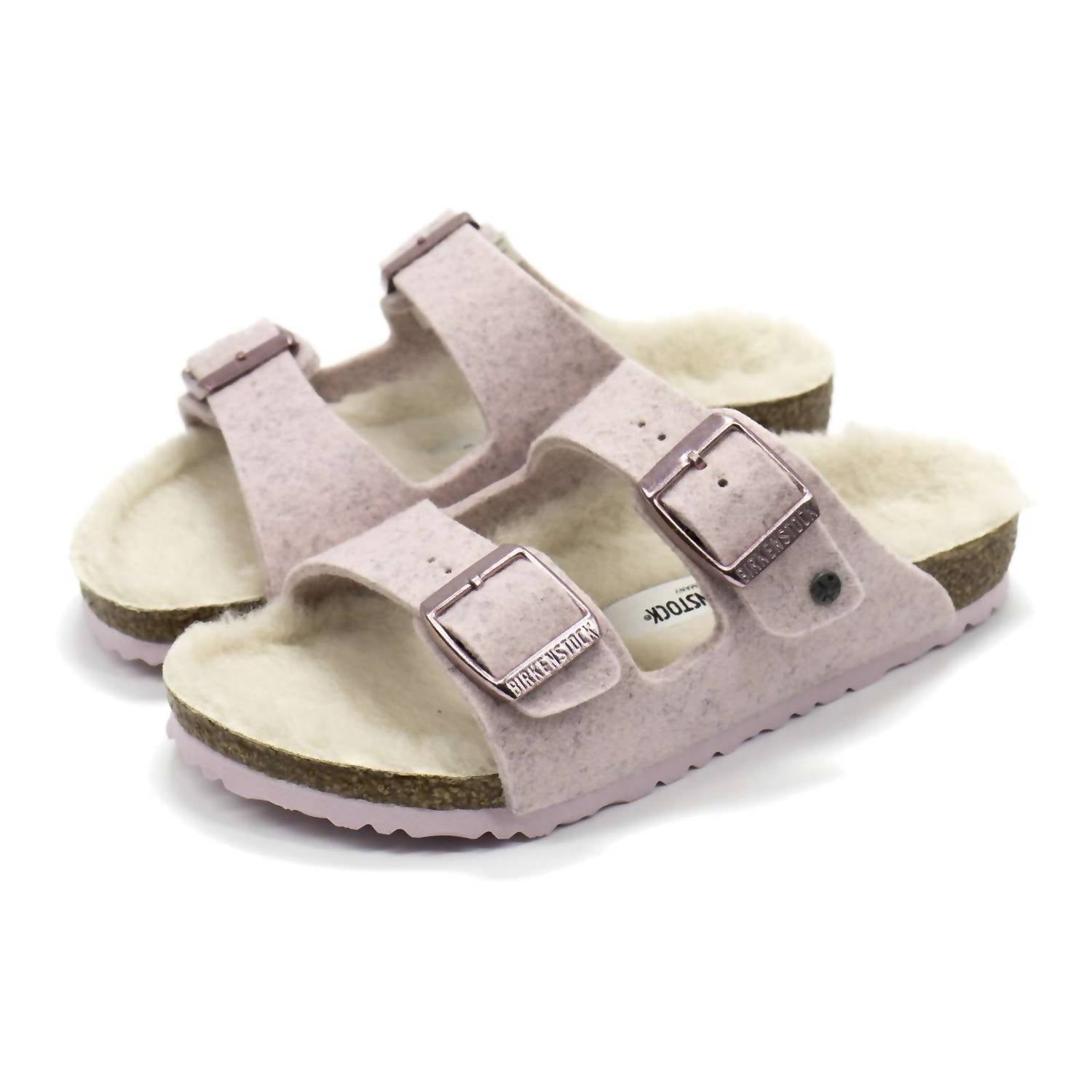 Girl's Arizona Rivet Wool Felt Sandals In Soft Pink