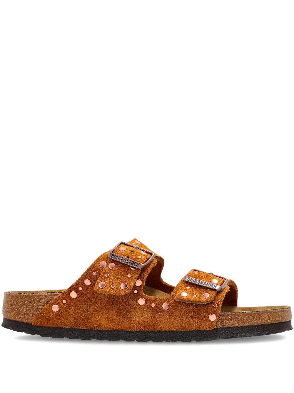 Brown Suede Arizona Rivet Sandals